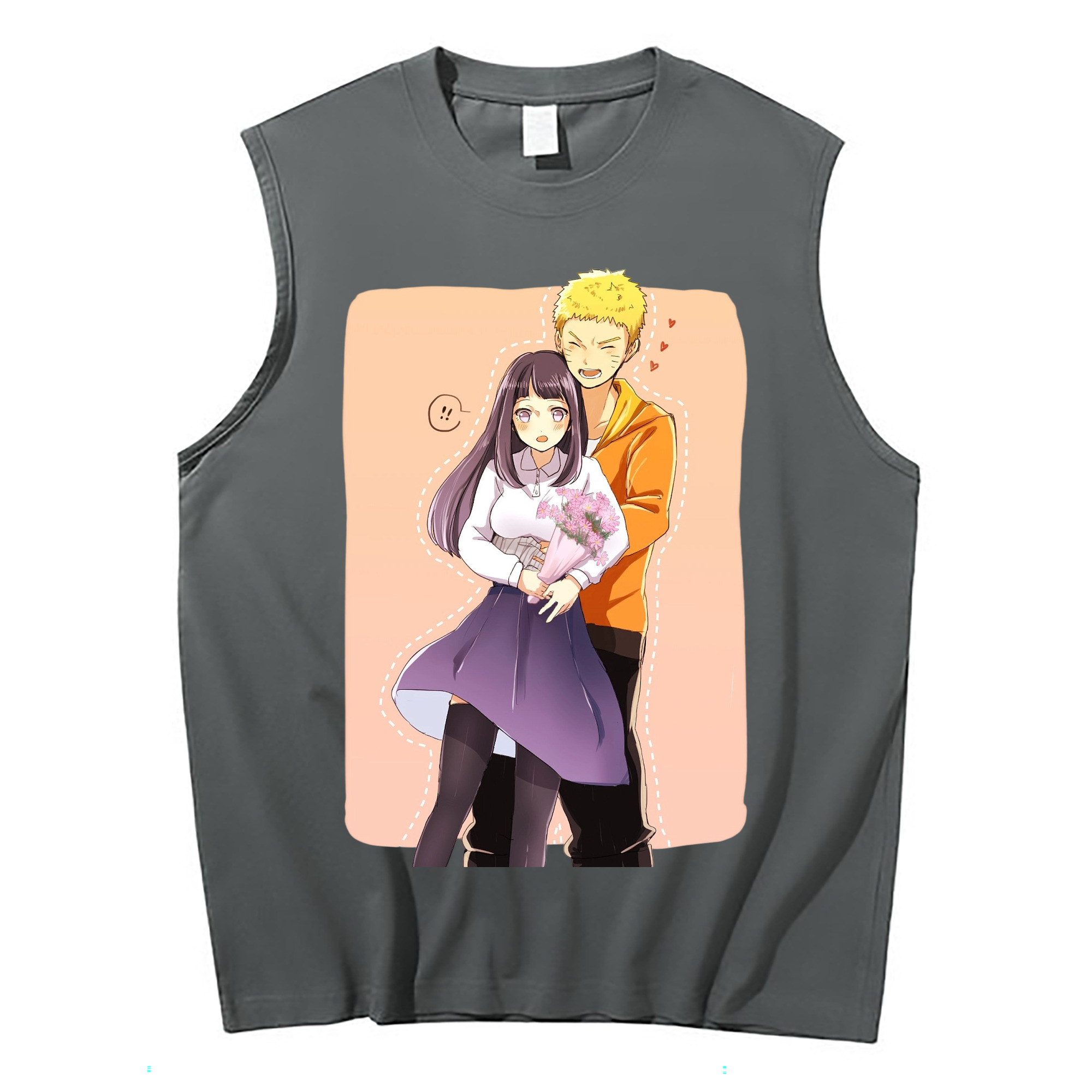 （画像用） NARUTO -ナルト- 日向ヒナタ Hyūga Hinata コットン100％タンクトップ（フロントプリント）